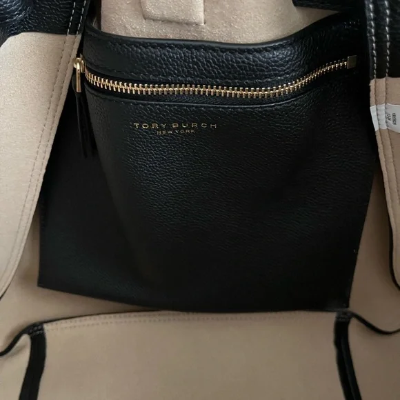 Tory Burch Black Romi Leather Tote - Picture 5 of 10